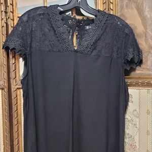 INC Black Lace Top Size 2x NWT
